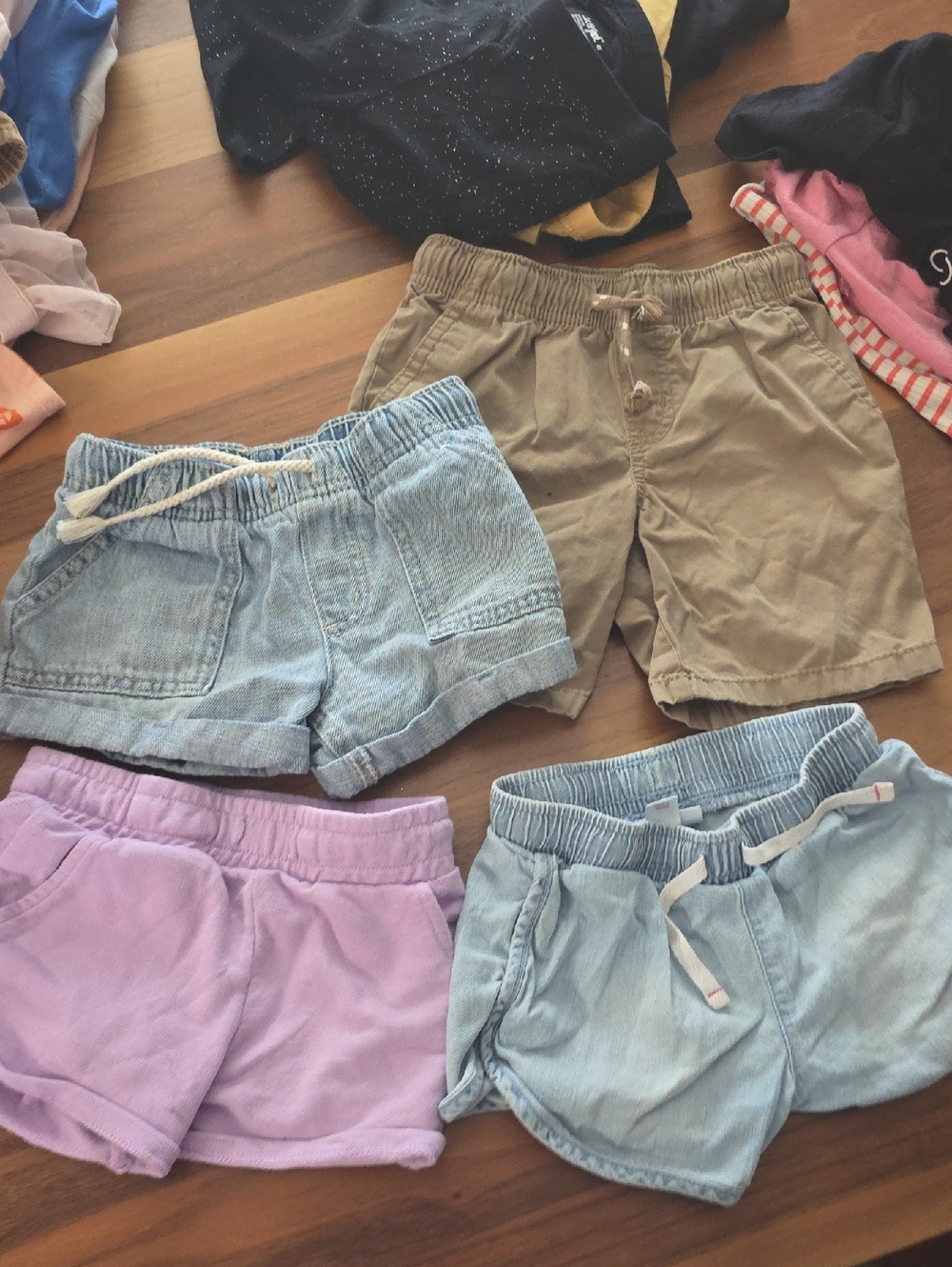 Cat & Jack Bundle Kids Shorts Bundle - Purple, Light Blue, Tan